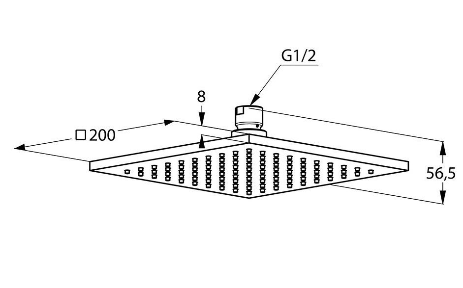 Верхний душ Kludi A-Qa 6442005-00 20 x 20 см квадратный схема 2