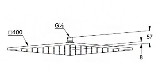 Верхний душ Kludi A-Qa 6444091-00 40 x 40 см квадратный схема 2
