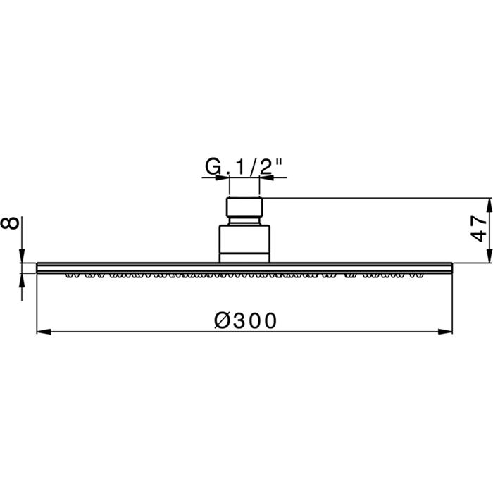 Верхний душ Cisal Shower DS01633021 300х300 мм без держателя схема 2