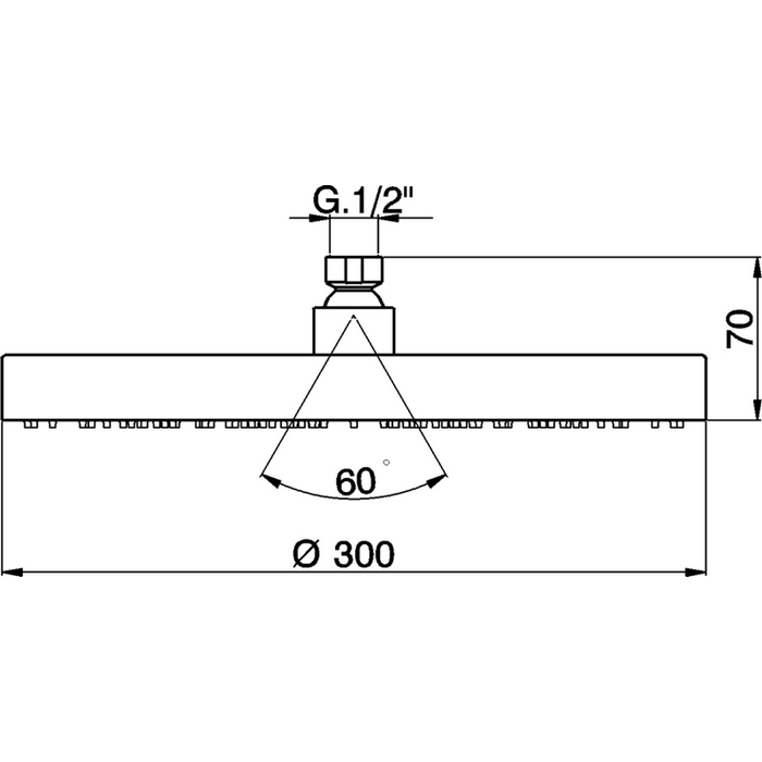 Верхний душ Cisal Shower D300 мм без держателя схема 2