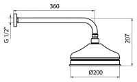 Верхний душ Webert Karenina AC0014065 20 см с кронштейном схема 2