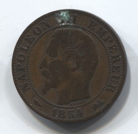 5 сантимов 1854 года Франция D