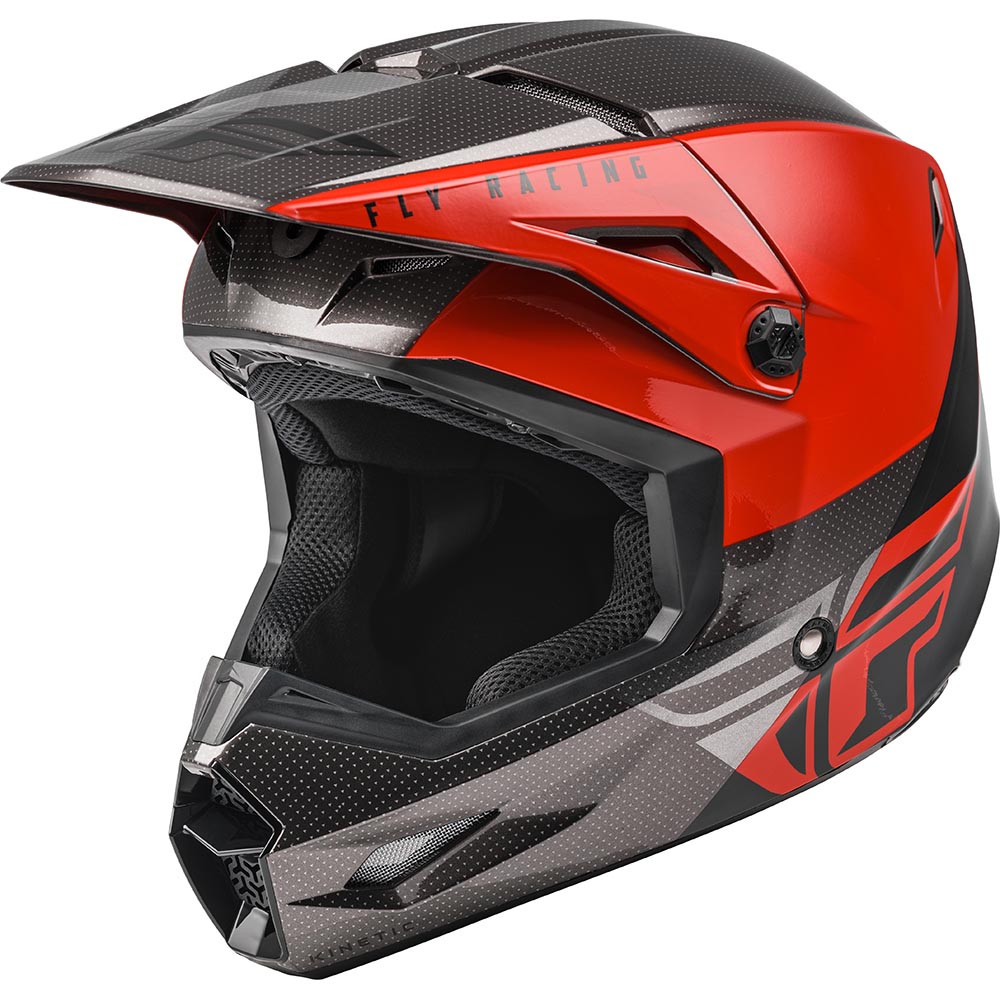 Fly Racing Kinetic Straight Edge Red/Black/Grey шлем внедорожный