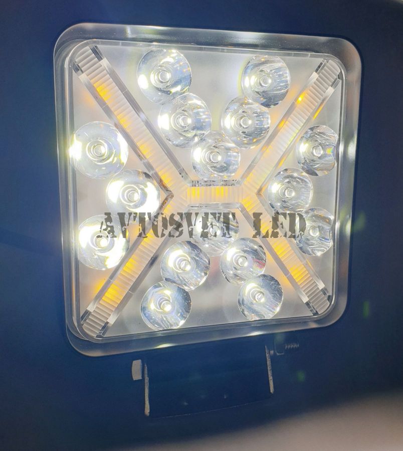 Фара светодиодная ASY34-102W flood ближний, противотуманный белый-желтый свет