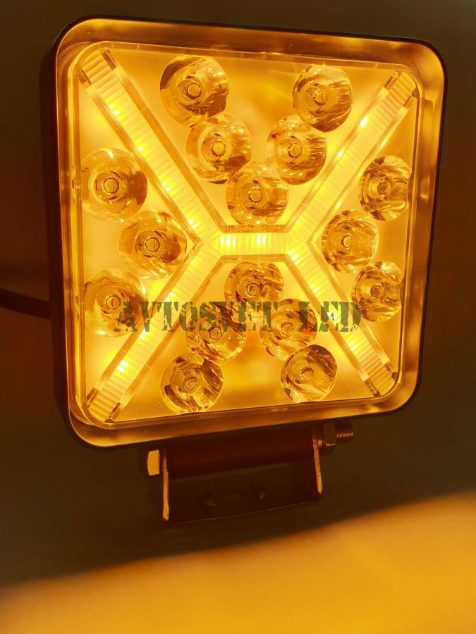 Фара светодиодная ASY34-102W flood ближний, противотуманный белый-желтый свет