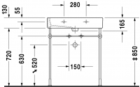 Раковина Duravit Vero подвесная/накладная 70х47 045470 схема 2