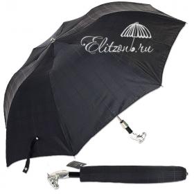 Зонт складной Pasotti Auto Cavallo Silver Cell Black