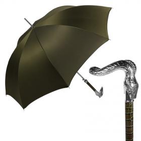 Зонт-трость Pasotti Serpente Pelle Oxford Oliva