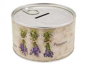 Копилка, 10,2х10,2х6 см, металл, бумага, 1 дизайн, WINTER WINGS, КОНСЕРВНАЯ БАНКА PROVENCE