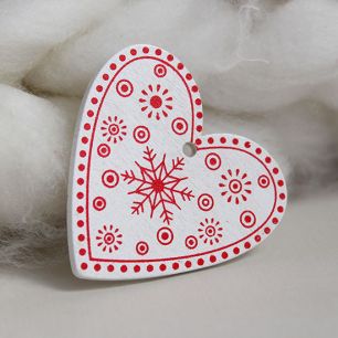 Деревянное украшение - Сердечко белое 5 см (5 шт)