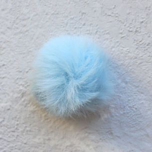 Меховой помпон - Голубой, 5 см (5 шт.)