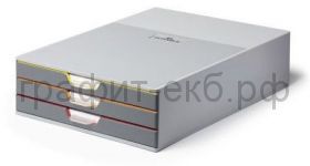 Бокс с 3 подд.закрытый цветной Durable 7603-27