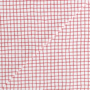 Хлопок - Красно-белая клетка 50х40