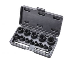 1/2"DR. и 1/4"DR. Поворотные торцевые головки (15 шт)