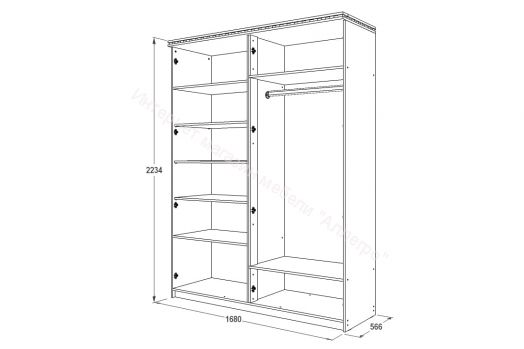 Шкаф "Ольга 13" 4-х дверный для одежды и белья