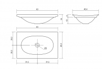 Раковина Antonio Lupi Foglio Fogliomood63 63x40,4 схема 2