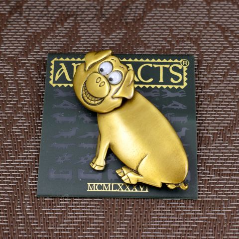 Брошь "Забавный Поросенок" цвет бронзы (JJ США)