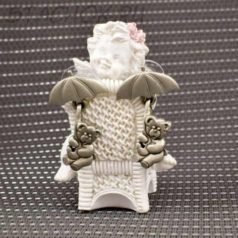 Серьги-гвоздики "Мишутки с зонтиками" (JJ США)