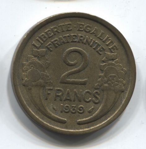 2 франка 1939 Франция