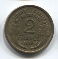 2 франка 1939 Франция