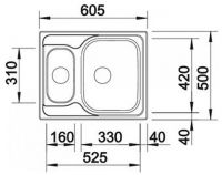 Мойка кухонная Blanco Tipo 6 Basic 514813 схема 2