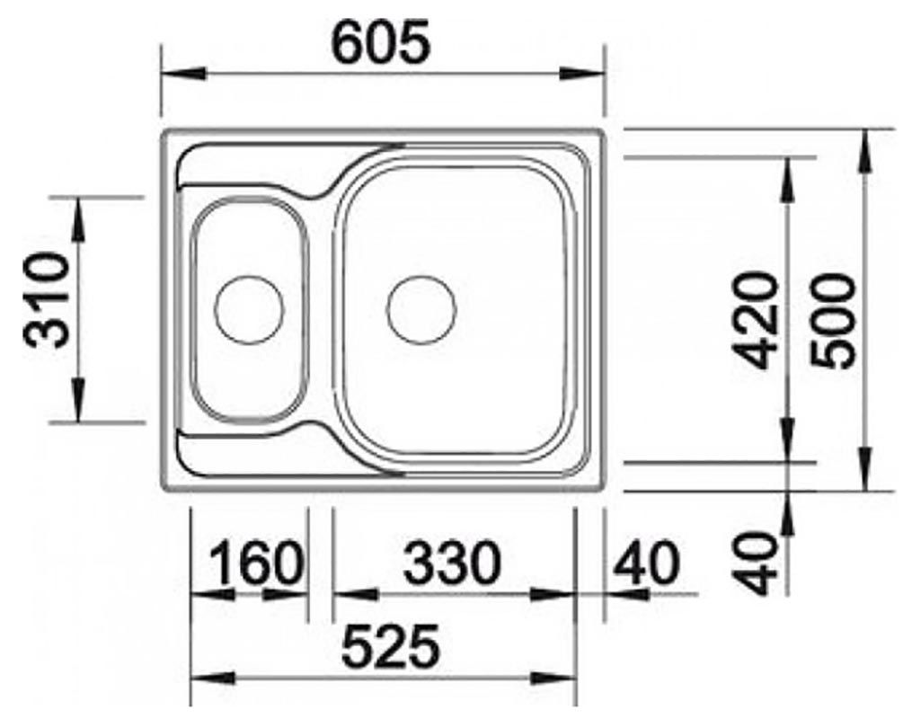 Мойка кухонная Blanco Tipo 6 Basic 514813 схема 2