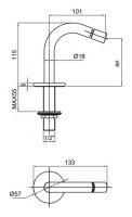 Излив для биде Antonio Lupi Tank AY410SA схема 2