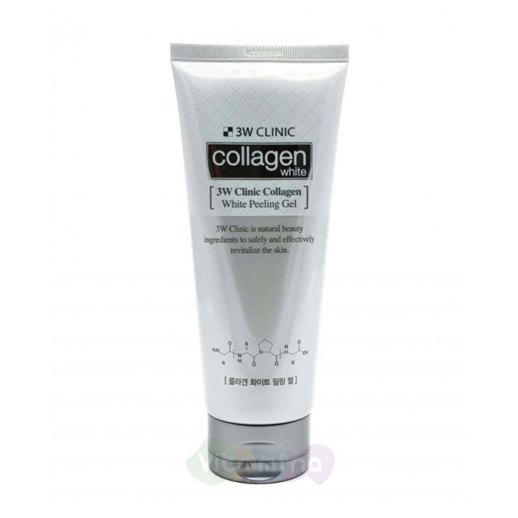 3W Clinic Осветляющий пилинг-гель с коллагеном Collagen Whitening Peeling Gel, 180 мл