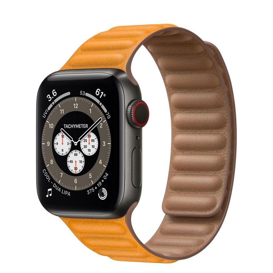 Часы Apple Watch Edition Series 6 GPS + Cellular 40mm Space Black Titanium Case with Leather Link California Poppy Leather Link