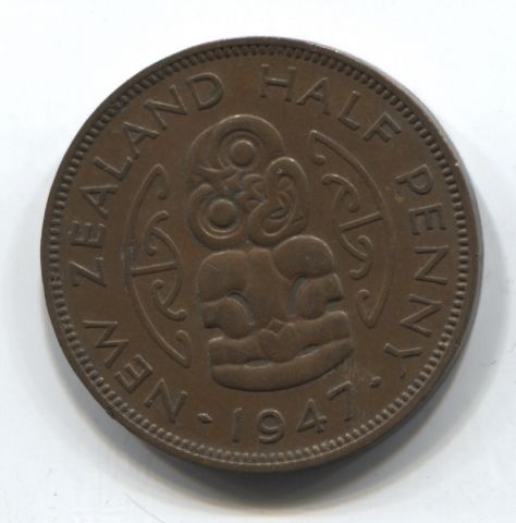 1/2 пенни 1947 Новая Зеландия