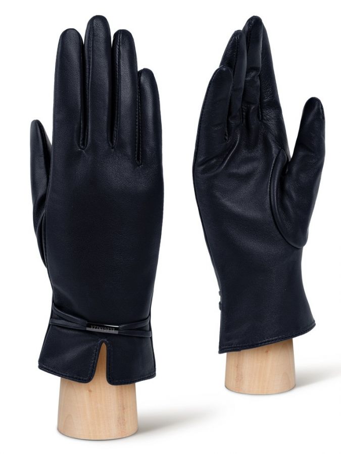 Синие кожаные перчатки ELEGANZZA GR01-00034867