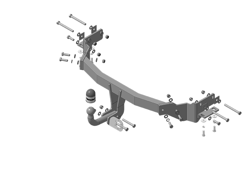 Фаркоп с оцинкованным шаром Hyundai Santa Fe 2012-2018, Hyundai Grand Santa Fe 2013-2018, Kia Sorento 2012-2015, кроме Prime крепление шара на двух болтах