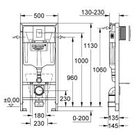 Инсталляция Grohe Rapid SL 38827000 5 в 1 с кнопкой смыва схема 13