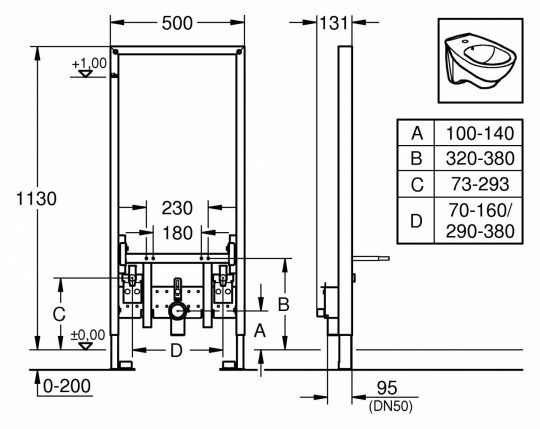 Система инсталляции Grohe Rapid SL 38553001 для биде ФОТО