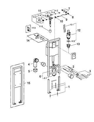 Инсталляция Grohe Rapid SL 38713 для унитаза схема 12