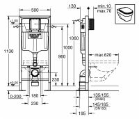 Инсталляция Grohe Rapid SL 38584 для унитаза схема 40