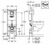 Инсталляция для унитаза Grohe Rapid SL 38675001 схема 34