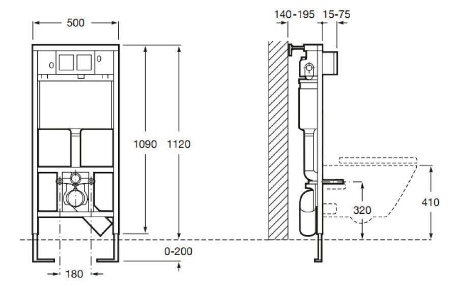 Инсталляционная система Roca Duplo WC 890090020 для унитаза схема 4