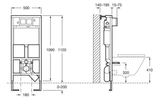 Инсталляционная система Roca Duplo WC 890090020 для унитаза ФОТО