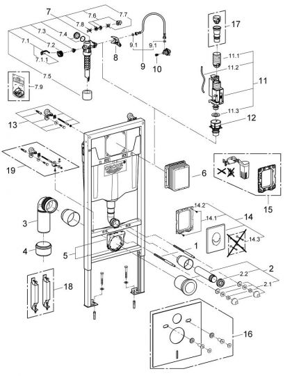 Инсталляция для подвесного унитаза 3 в 1 Grohe Rapid SL 38722001 ФОТО