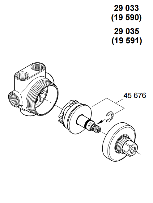 Переключатель потоков Grohe Allure 19590000 на три положения 10х15 схема 2