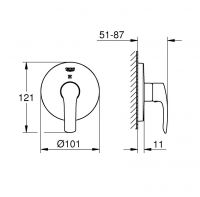 Девиатор Grohe Eurosmart 19970002 схема 2