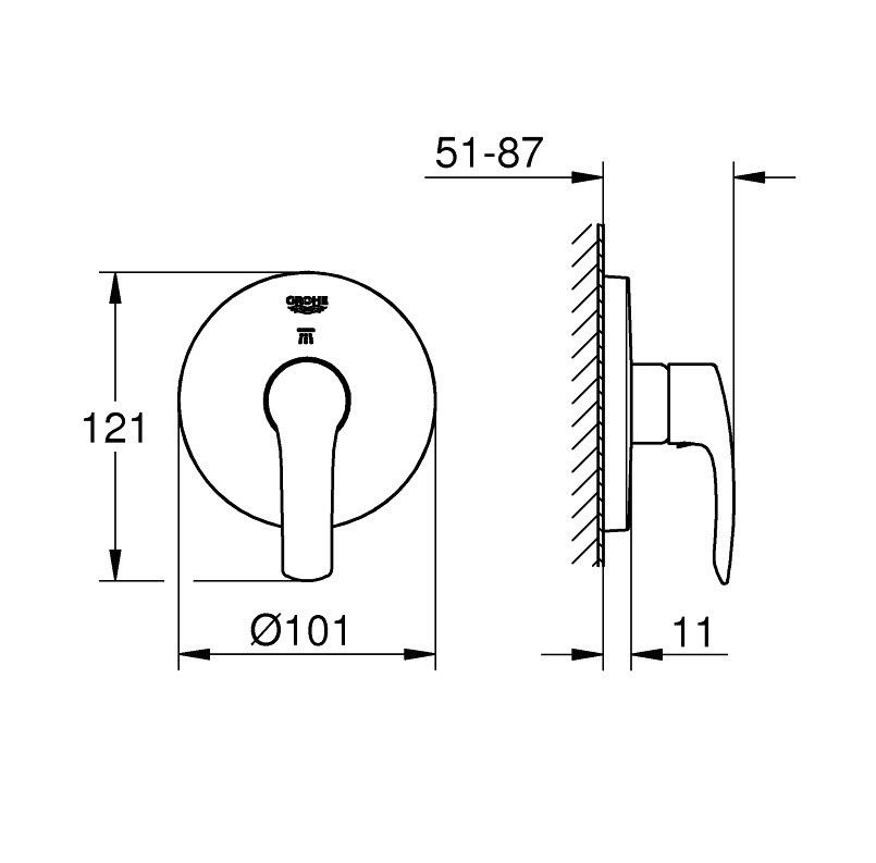 Девиатор Grohe Eurosmart 19970002 схема 2