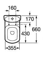 Сиденье с крышкой для унитаза Roca Dama Senso ZRU9302820/ZRU9000041 Soft-Close схема 2