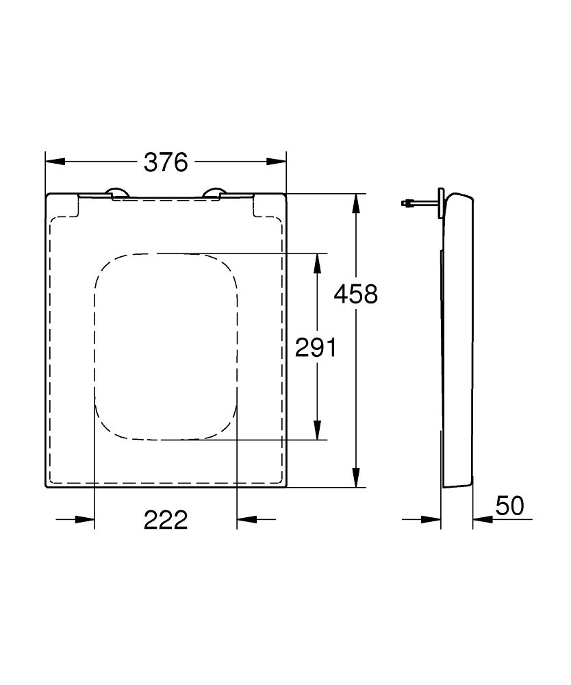 Сиденье Grohe Cube Ceramic 39488000 с микролифтом SoftClose схема 2