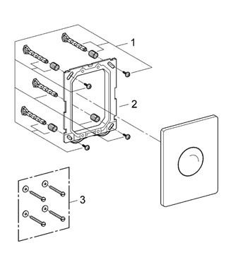 Кнопка для инсталляции Grohe Skate 37547000 схема 3