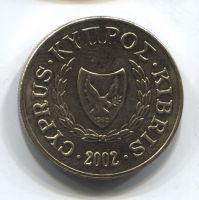 10 центов 2002 года Кипр