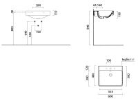 Раковина GSI Nubes 9631 подвесная, накладная или встраиваемая 60х50 схема 2