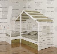 Кровать Домик угловой Fairy Land №26C (для двоих детей), любые размеры