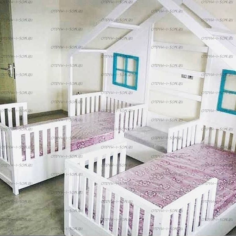 Кровать Домик угловой Butterfly №B07 (для двоих детей)